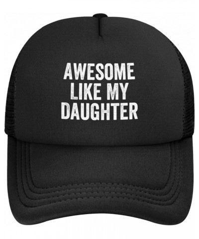 Vintage Awesome Like My Daughter Baseball Cap for Men Women Adjustable Mesh Trucker Hat Black Black $10.85 Baseball Caps