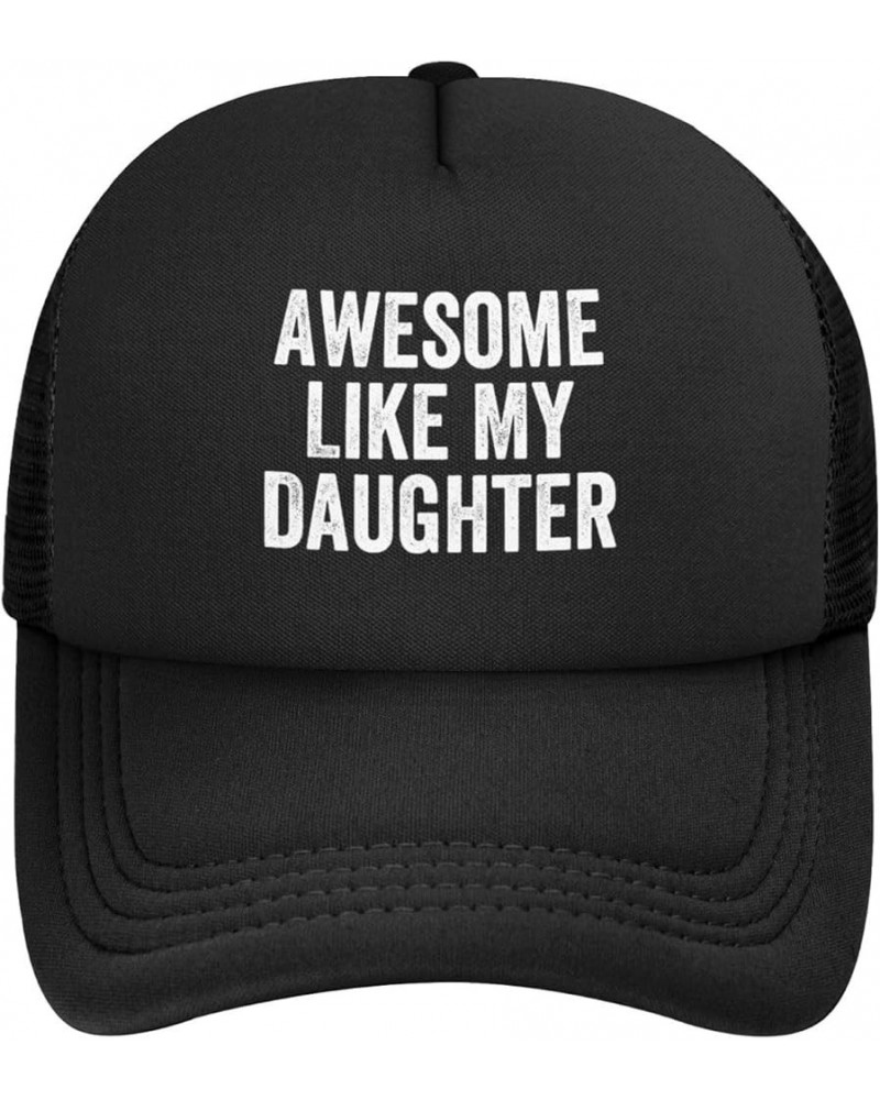 Vintage Awesome Like My Daughter Baseball Cap for Men Women Adjustable Mesh Trucker Hat Black Black $10.85 Baseball Caps