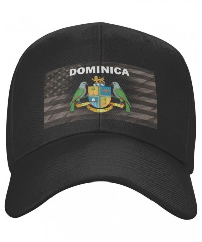 Dominica Coat of Arms Flag Classic Duckbill Caps for Stylish Sun Protection Outdoor Black $15.66 Baseball Caps