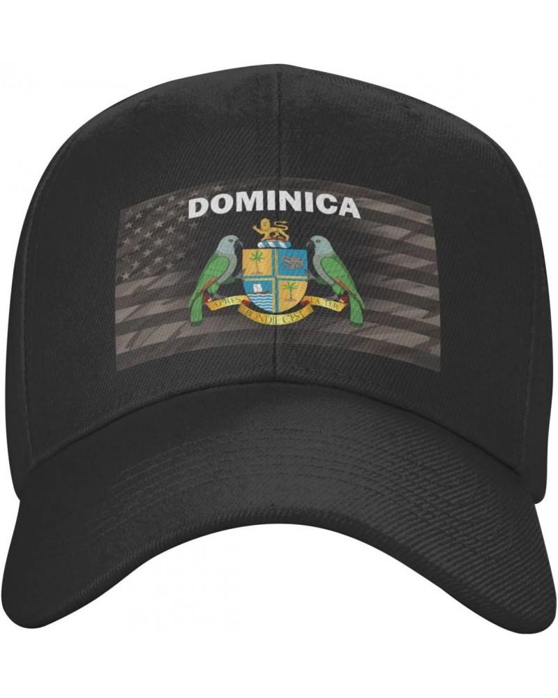 Dominica Coat of Arms Flag Classic Duckbill Caps for Stylish Sun Protection Outdoor Black $15.66 Baseball Caps