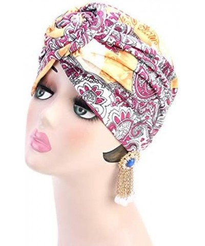 Women Pattern Knot Headwrap Sleep Pre-Tied Bonnet Chemo Cap Hair Loss Hat Solid Head Colors-1+ Black $14.39 Skullies & Beanies