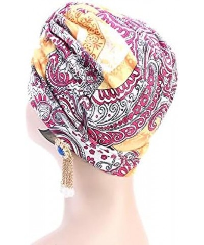 Women Pattern Knot Headwrap Sleep Pre-Tied Bonnet Chemo Cap Hair Loss Hat Solid Head Colors-1+ Black $14.39 Skullies & Beanies