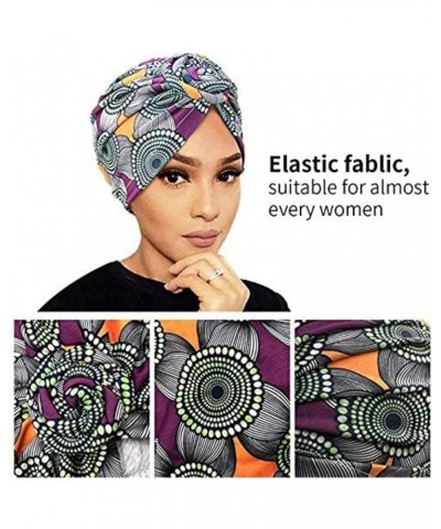 Women Pattern Knot Headwrap Sleep Pre-Tied Bonnet Chemo Cap Hair Loss Hat Solid Head Colors-1+ Black $14.39 Skullies & Beanies