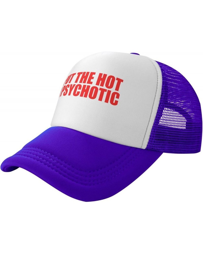 Men and Women Baseball Hat Adjustable I Put The Hot in Psychotic Mesh Trucker Cap Classic Dad Hat Purple $9.76 Baseball Caps