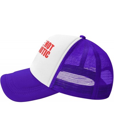 Men and Women Baseball Hat Adjustable I Put The Hot in Psychotic Mesh Trucker Cap Classic Dad Hat Purple $9.76 Baseball Caps