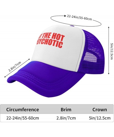 Men and Women Baseball Hat Adjustable I Put The Hot in Psychotic Mesh Trucker Cap Classic Dad Hat Purple $9.76 Baseball Caps