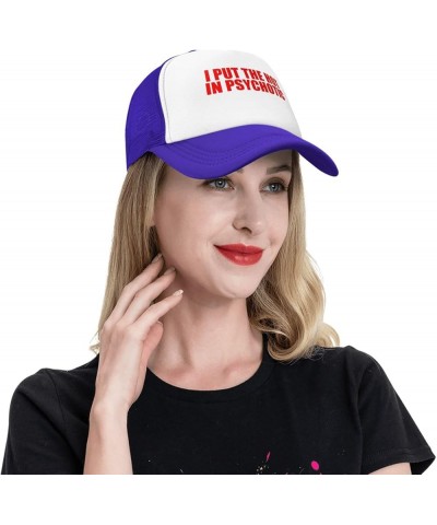 Men and Women Baseball Hat Adjustable I Put The Hot in Psychotic Mesh Trucker Cap Classic Dad Hat Purple $9.76 Baseball Caps