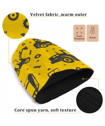 Seamless Pattern Silhouette Heavy Women Men Beanie Hat Funny Comfortable Warm Fleece Lined Hat Black $12.75 Skullies & Beanies