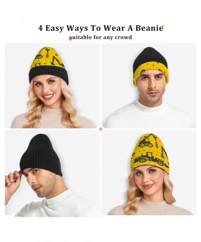 Seamless Pattern Silhouette Heavy Women Men Beanie Hat Funny Comfortable Warm Fleece Lined Hat Black $12.75 Skullies & Beanies