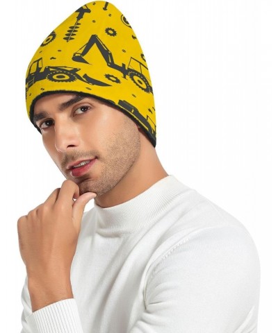 Seamless Pattern Silhouette Heavy Women Men Beanie Hat Funny Comfortable Warm Fleece Lined Hat Black $12.75 Skullies & Beanies