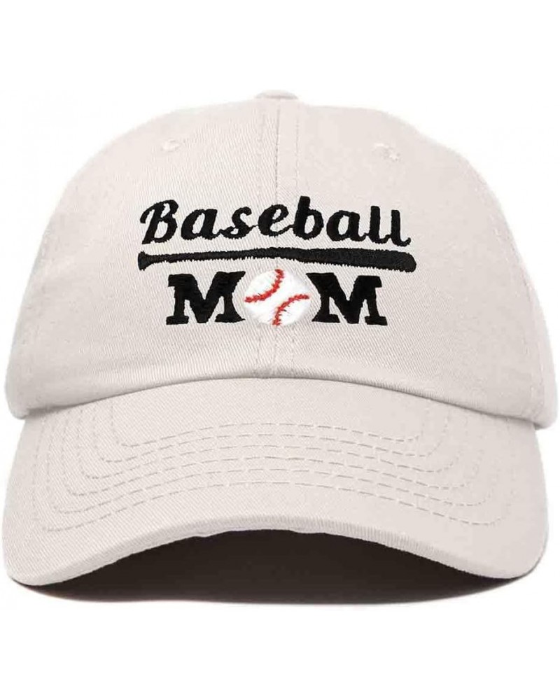 Baseball Mom Embroidered Dad Cap Cotton Hat Women Beige $11.98 Baseball Caps