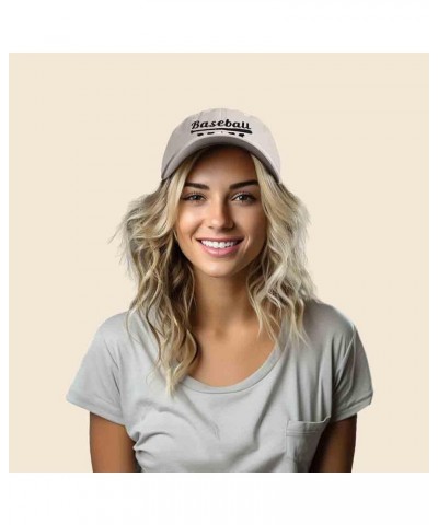 Baseball Mom Embroidered Dad Cap Cotton Hat Women Beige $11.98 Baseball Caps