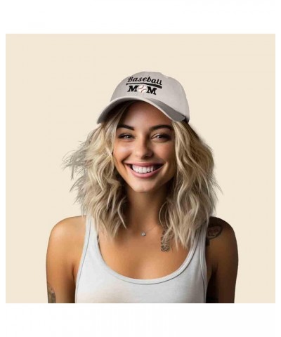 Baseball Mom Embroidered Dad Cap Cotton Hat Women Beige $11.98 Baseball Caps