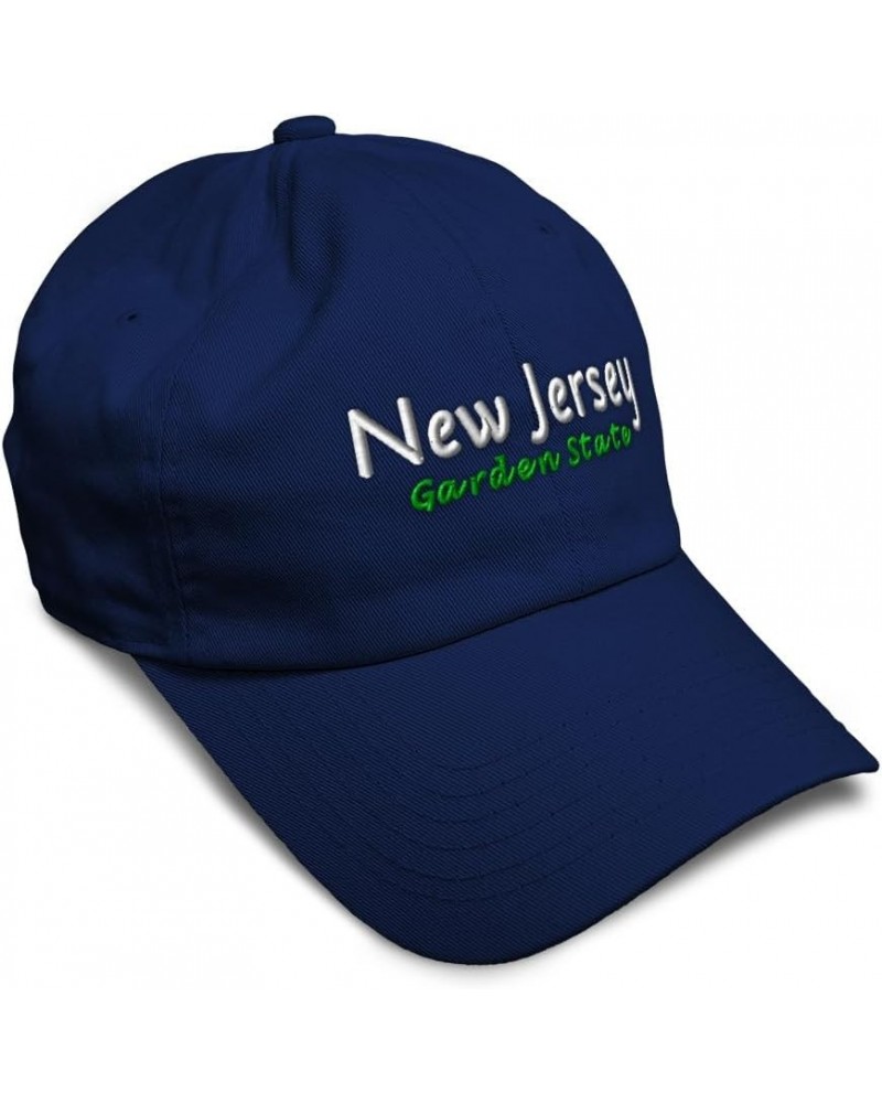 Soft Baseball Cap New Jersey Garden State Cotton Dad Hats for Men & Women Navy $11.76 Baseball Caps