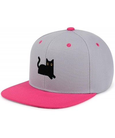 Black Cat Hip-Hop Snapback Hat Embroidered Baseball Cap Cat Mom 38. Light Grey/Pink $13.24 Baseball Caps