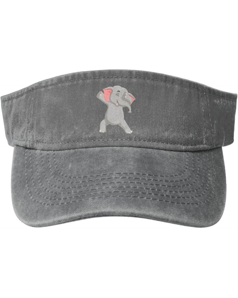 Cool Little Elephant Sun Visor Hats for Women Men Sun Hat Vintage Golf Hat Adjustable Baseball Cap Gray $11.64 Visors