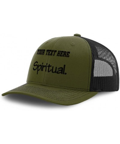 Custom Richardson Trucker Hat Spiritual Human Values Polyester Baseball Cap Loden Black Personalized Text Here $18.54 Basebal...