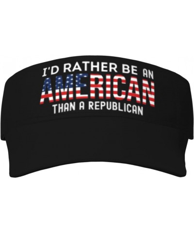 I'd Rather Be an American Than A Democrat2 Ultimate Sun Defense Adult Sun Protection Visor Black $13.05 Visors