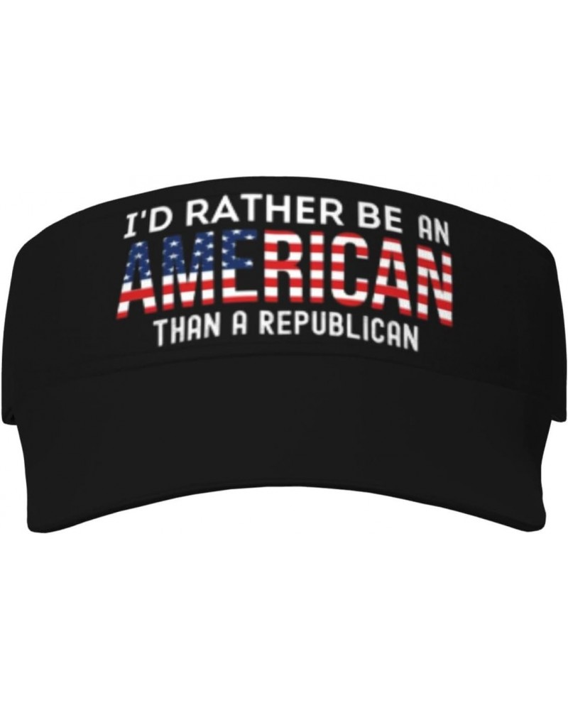 I'd Rather Be an American Than A Democrat2 Ultimate Sun Defense Adult Sun Protection Visor Black $13.05 Visors