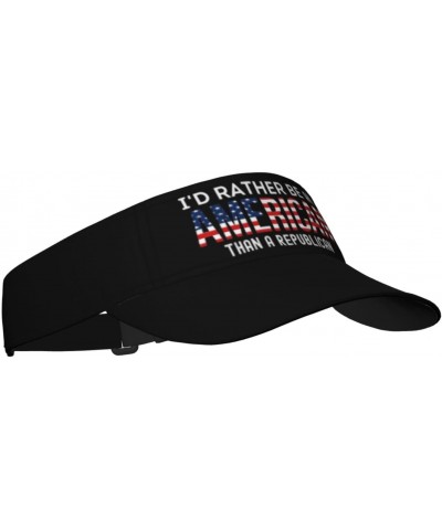 I'd Rather Be an American Than A Democrat2 Ultimate Sun Defense Adult Sun Protection Visor Black $13.05 Visors