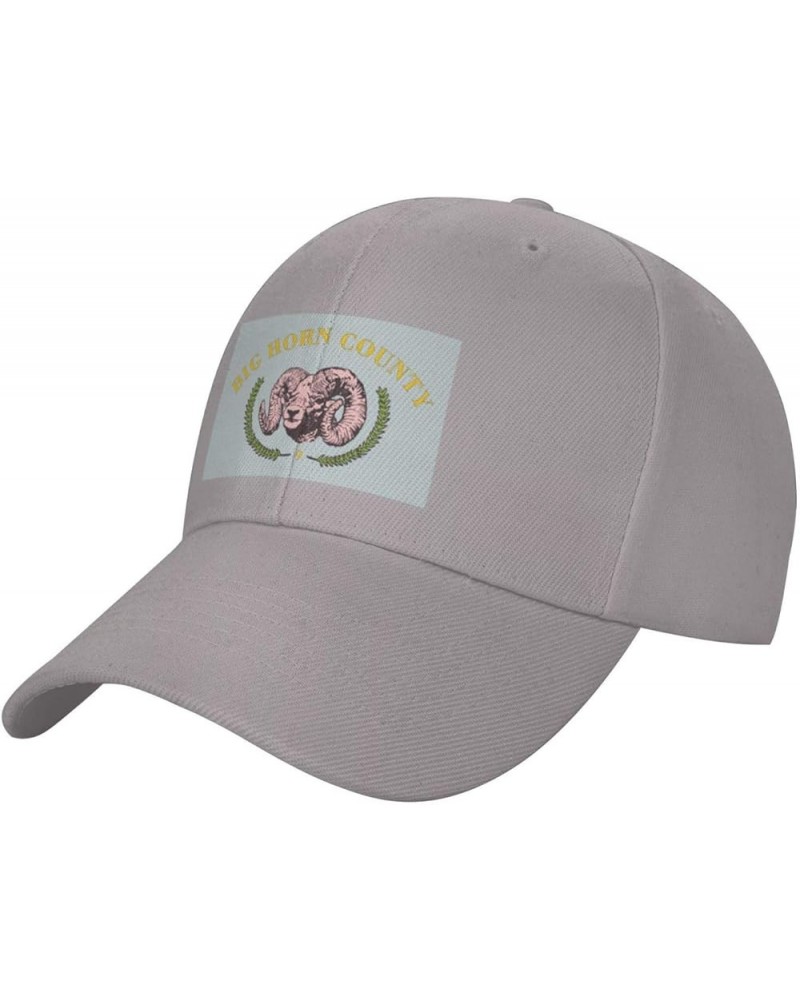 Adjustable Flag of Big Horn County, Wyoming Baseball Cap Women Men Hat Truck Driver Baseball Caps Sun Hats Gray $13.17 Baseba...