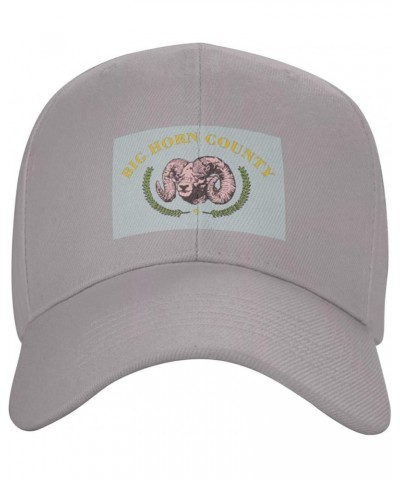 Adjustable Flag of Big Horn County, Wyoming Baseball Cap Women Men Hat Truck Driver Baseball Caps Sun Hats Gray $13.17 Baseba...