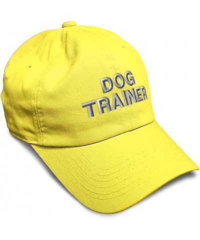 Soft Baseball Cap Dog Trainer A Embroidery Humor Teacher Twill Cotton Dad Hats for Men & Women Yellow Design Only $14.83 Base...