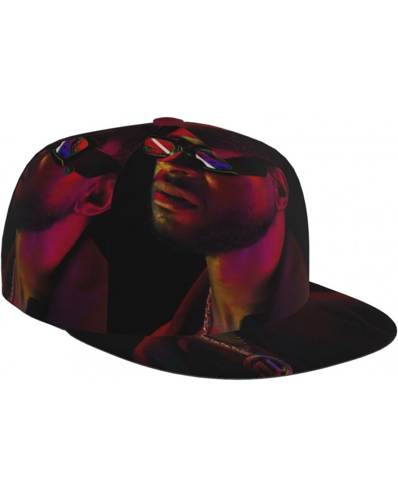 Ushers Hat Flat-Brimmed Baseball Cap Dad Ball Hat Snapback Hip Hop Cap for Men and Women Black $14.39 Baseball Caps