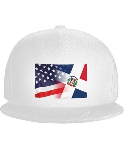 Flag of The Dominican Republic and USA Flag Denim Hats Cowboy Knit hat Fisherman's hat Baseball Caps White $14.30 Baseball Caps