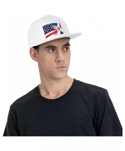 Flag of The Dominican Republic and USA Flag Denim Hats Cowboy Knit hat Fisherman's hat Baseball Caps White $14.30 Baseball Caps