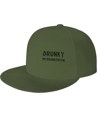 Drunky McDrunkerson Unisex Baseball Cap Vintage Snapback Cap Adjustable Moss Green $11.61 Baseball Caps