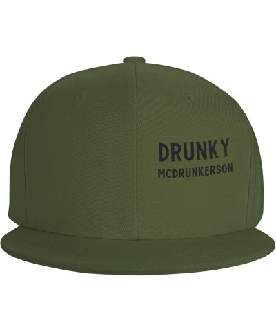 Drunky McDrunkerson Unisex Baseball Cap Vintage Snapback Cap Adjustable Moss Green $11.61 Baseball Caps