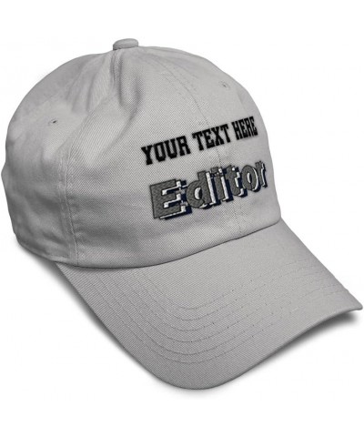 Custom Soft Baseball Cap Editor Material Twill Cotton Books Dad Hat for Men & Women Light Grey Personalized Text Here $14.10 ...