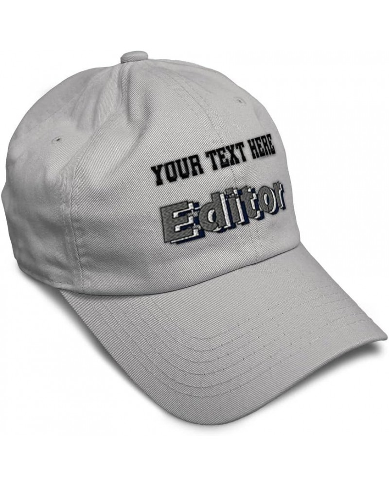 Custom Soft Baseball Cap Editor Material Twill Cotton Books Dad Hat for Men & Women Light Grey Personalized Text Here $14.10 ...