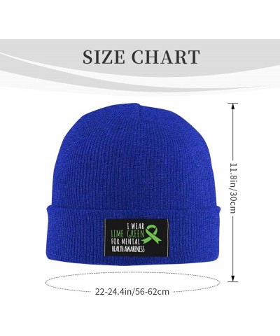 I Wear Lime Green for Mental Health Awareness Knit Cap Men Women Winter Warm Knit Beanie Black Blue $13.70 Skullies & Beanies