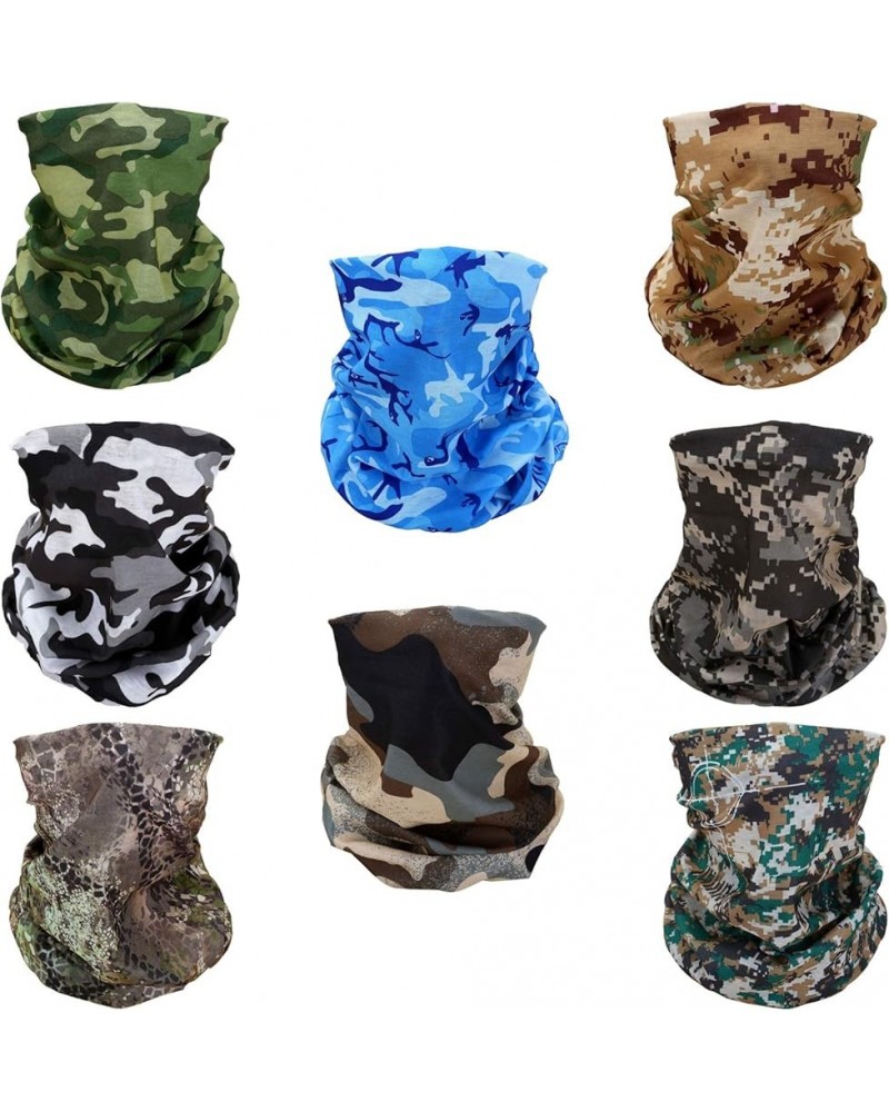 8 Headband Bandana Balaclava Half Face Mask Shield Head Hair Scarf Neck Gaiter Hat Multipurpose for Women Men Breathable Reus...