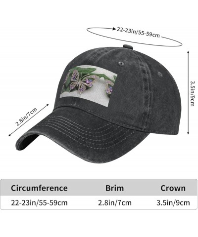 Rhinestone Butterfly Print Trucker Sports Hat Soccer Hat Adjustable Baseball Caps Hats Casual Hat Sun Cap Black $9.78 Basebal...