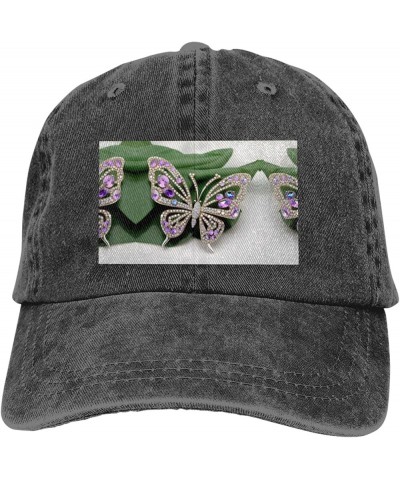 Rhinestone Butterfly Print Trucker Sports Hat Soccer Hat Adjustable Baseball Caps Hats Casual Hat Sun Cap Black $9.78 Basebal...