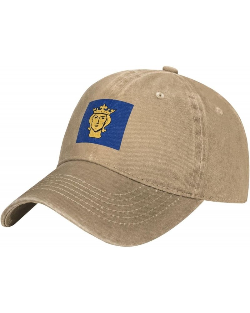 Flag of Stockholm Baseball Cap for Men Women Hats Adjustable Vintage Cowboy Hat Sun Hat Natural $13.71 Cowboy Hats