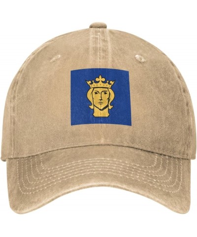 Flag of Stockholm Baseball Cap for Men Women Hats Adjustable Vintage Cowboy Hat Sun Hat Natural $13.71 Cowboy Hats