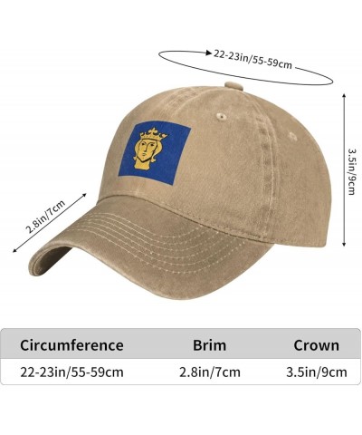 Flag of Stockholm Baseball Cap for Men Women Hats Adjustable Vintage Cowboy Hat Sun Hat Natural $13.71 Cowboy Hats