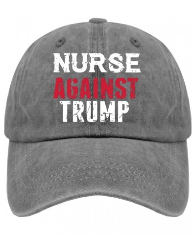 Nurse Against Trump Democrat 2024 Hat Cool Hat Pigment Black Hat for Men Gifts for Mom Baseball Cap Pigment Gray $10.58 Cowbo...