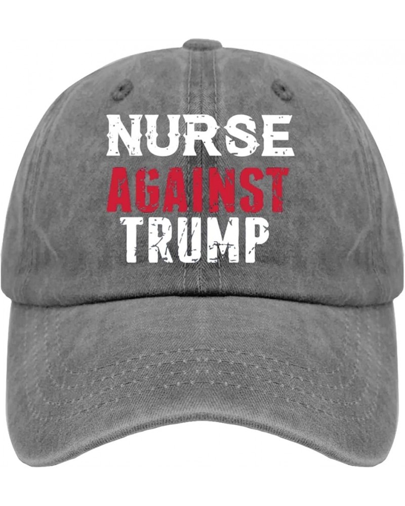 Nurse Against Trump Democrat 2024 Hat Cool Hat Pigment Black Hat for Men Gifts for Mom Baseball Cap Pigment Gray $10.58 Cowbo...