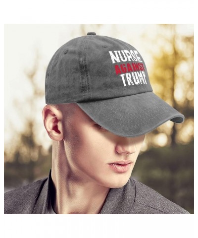 Nurse Against Trump Democrat 2024 Hat Cool Hat Pigment Black Hat for Men Gifts for Mom Baseball Cap Pigment Gray $10.58 Cowbo...