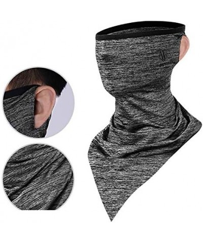 Face Bandana Neck Gaiters Ear Loops Balaclava Motorcycle Dust Wind Face Neck Cover for Men Women C-grey $10.99 Balaclavas