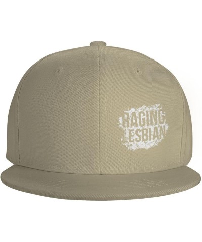 Raging Lesbian Hat Black Flat Brim Trucker Hats Adjustable Trendy Baseball Cap Natural $9.43 Baseball Caps