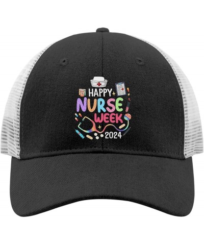 Fun Happy Nurse Week 2024 Baseball Cap USA Cowboy hat AllBlack Gifts for Him Golf Cap Allblack $10.24 Sun Hats