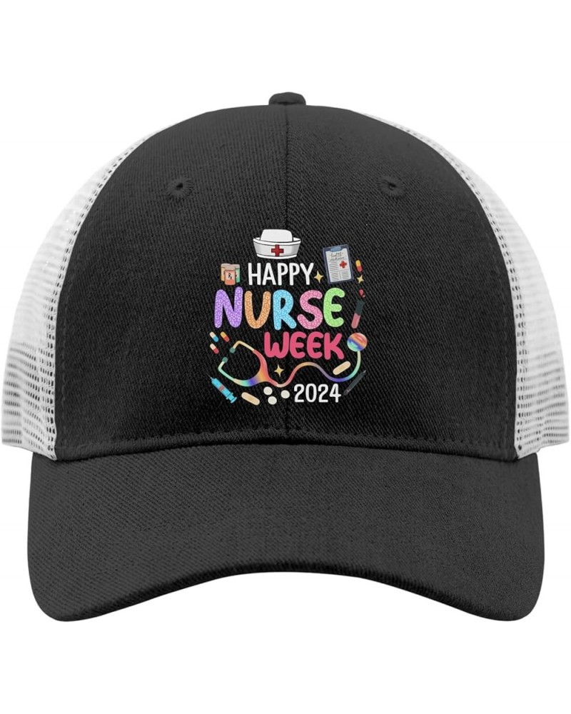 Fun Happy Nurse Week 2024 Baseball Cap USA Cowboy hat AllBlack Gifts for Him Golf Cap Allblack $10.24 Sun Hats