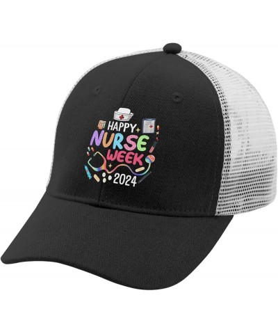 Fun Happy Nurse Week 2024 Baseball Cap USA Cowboy hat AllBlack Gifts for Him Golf Cap Allblack $10.24 Sun Hats