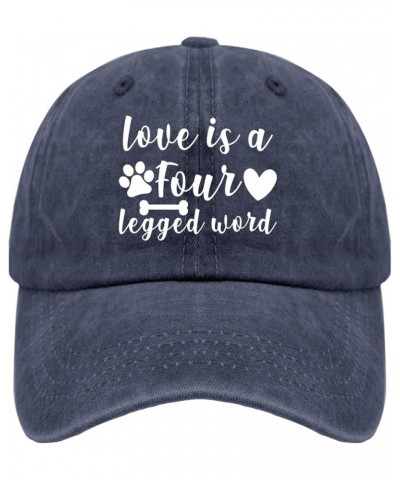 Love is A Four Legged Word Hats Youth Golf Hat Pigment Black Womens Golf Hat Gifts for Her Outdoor Cap Navy Blue $12.37 Sun Hats